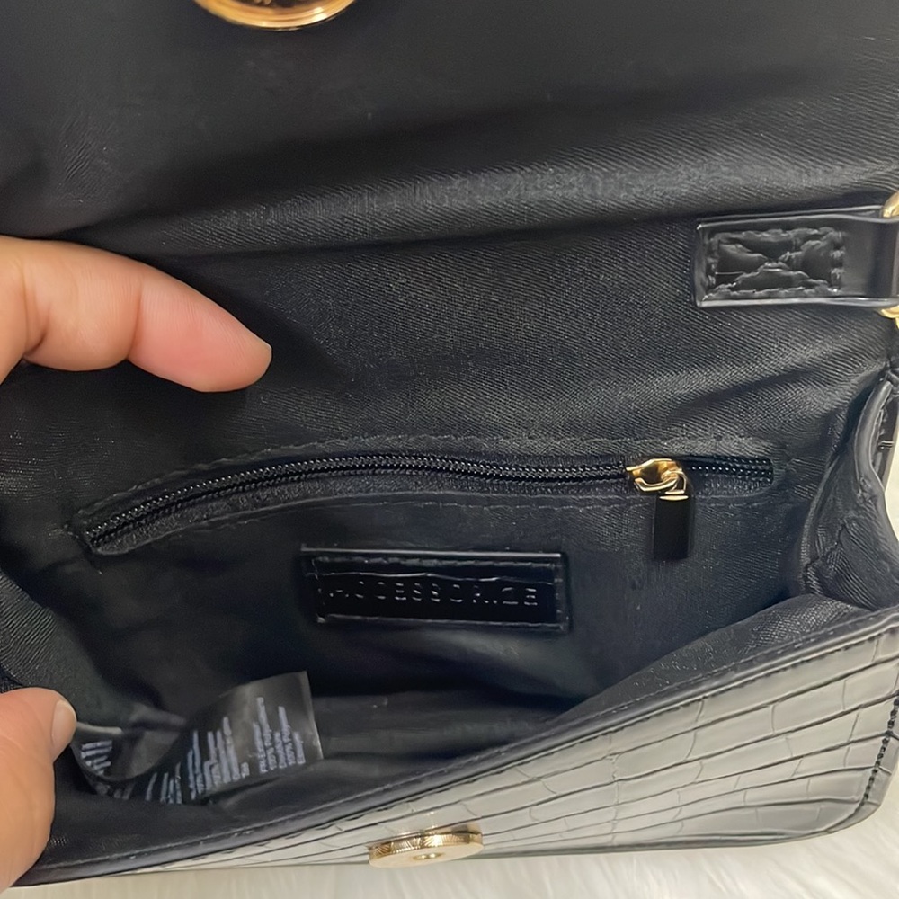 Accessorize London women's Faux Leather
Black Mini Sling Bag | NWT - Picture 12 of 17